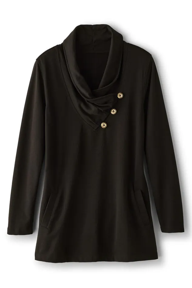 Women Westminster Tunic Sweatshirt Black Soft Surroundings Tops Women Westminster Tunic Sweatshirt Black Soft Surroundings Tops