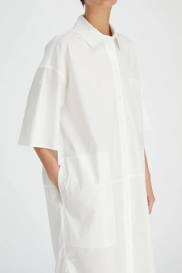 Workroom Women Lee Mathews LM Poplin SS Shirt Dress Workroom Women Lee Mathews LM Poplin SS Shirt Dress