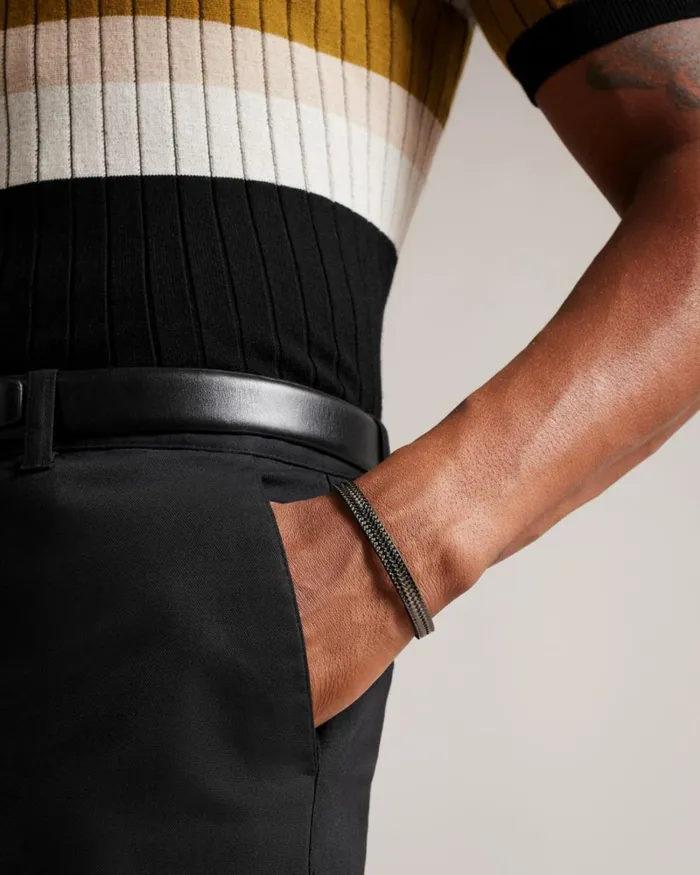 Woven Embossed Bangle Black Men Ted Baker Watches and Jewelry Woven Embossed Bangle Black Men Ted Baker Watches and Jewelry