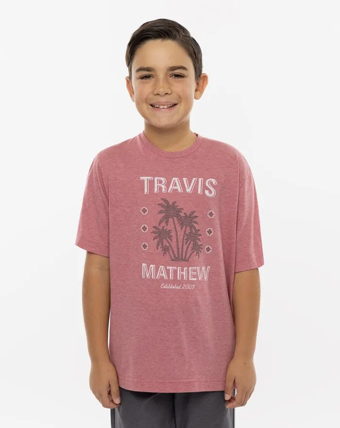 Youth Youth Tops TravisMathew FEELING LOCO YOUTH TEE Heather Earth Red