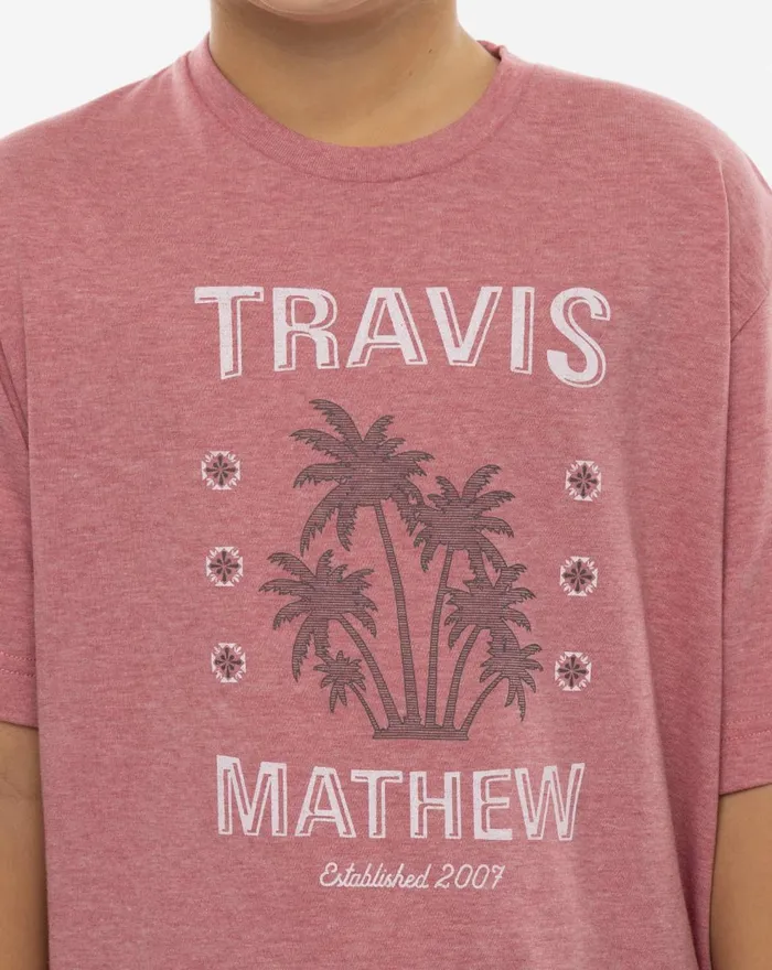 Youth Youth Tops TravisMathew FEELING LOCO YOUTH TEE Heather Earth Red