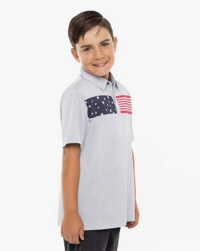 Youth Youth Tops TravisMathew SEA TO SEA YOUTH POLO Heather Light Grey