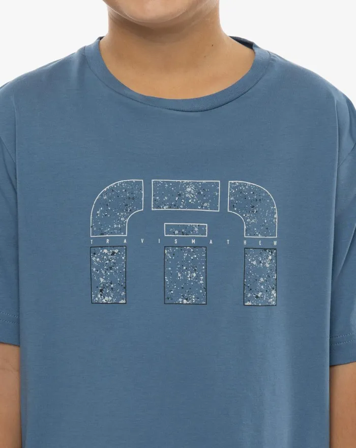 Youth Youth Tops TravisMathew SPLATTER PRINT ICON YOUTH TEE Stellar Blue