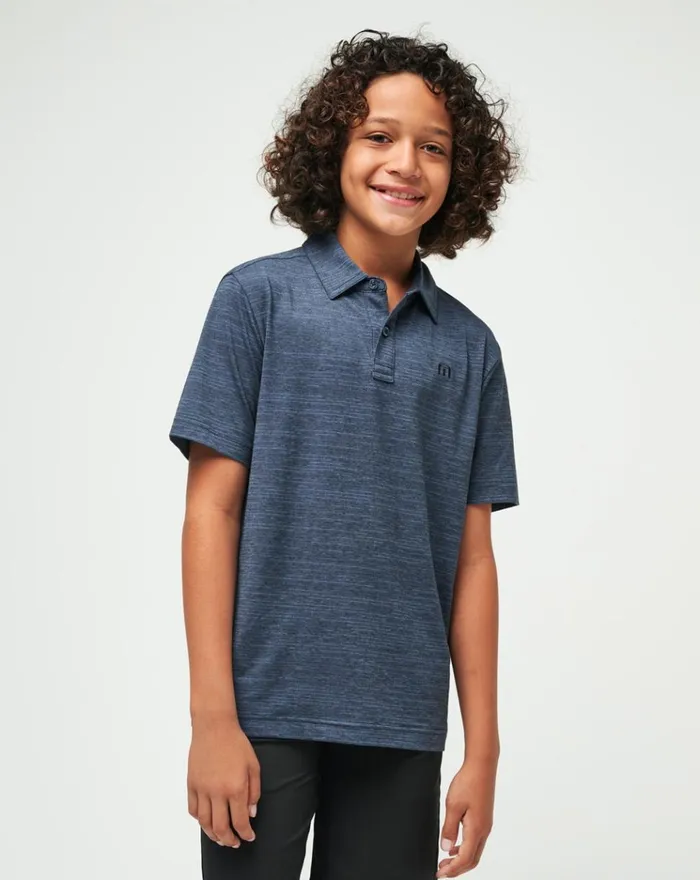 Youth Youth Tops TravisMathew THE HEATER YOUTH POLO Vintage Indigoblack