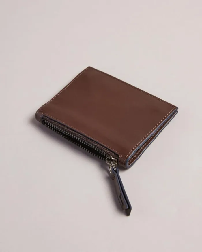Zipped Cardholder BrownChocolate Men Ted Baker Wallets and Card Holders