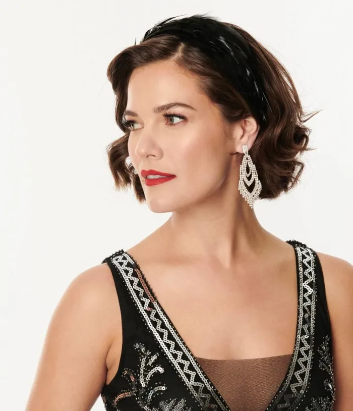 1920s Black Feather Headband Accessories Unique Vintage Headbands