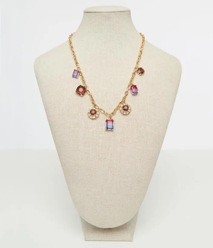 1920s Multicolor Gem Necklace Accessories Unique Vintage Necklaces