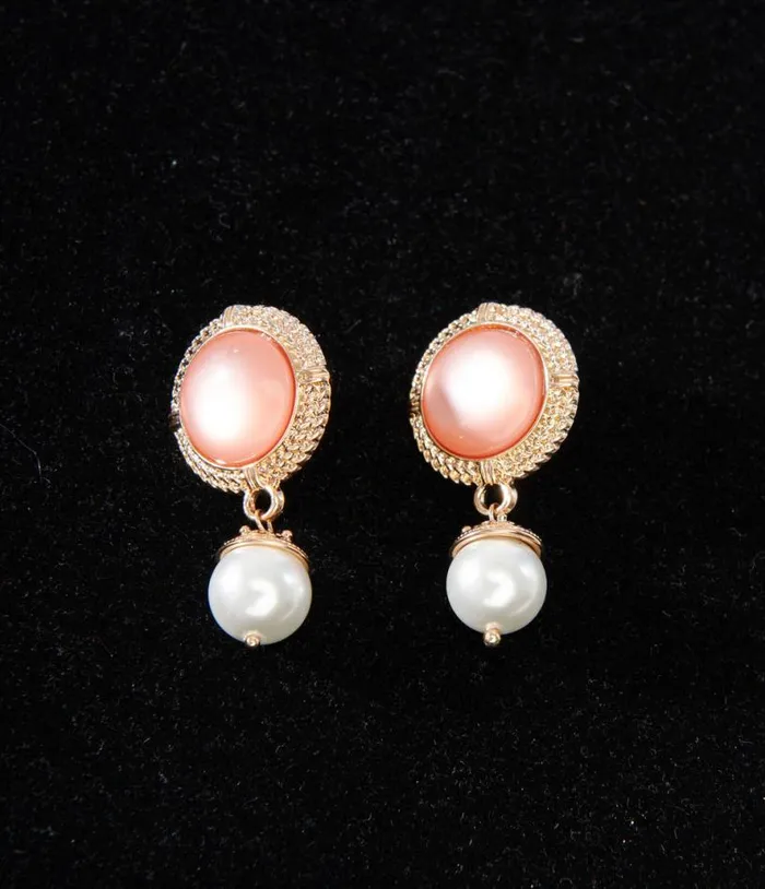 1920s Pink Pearl Art Deco Earrings Accessories Unique Vintage Earrings