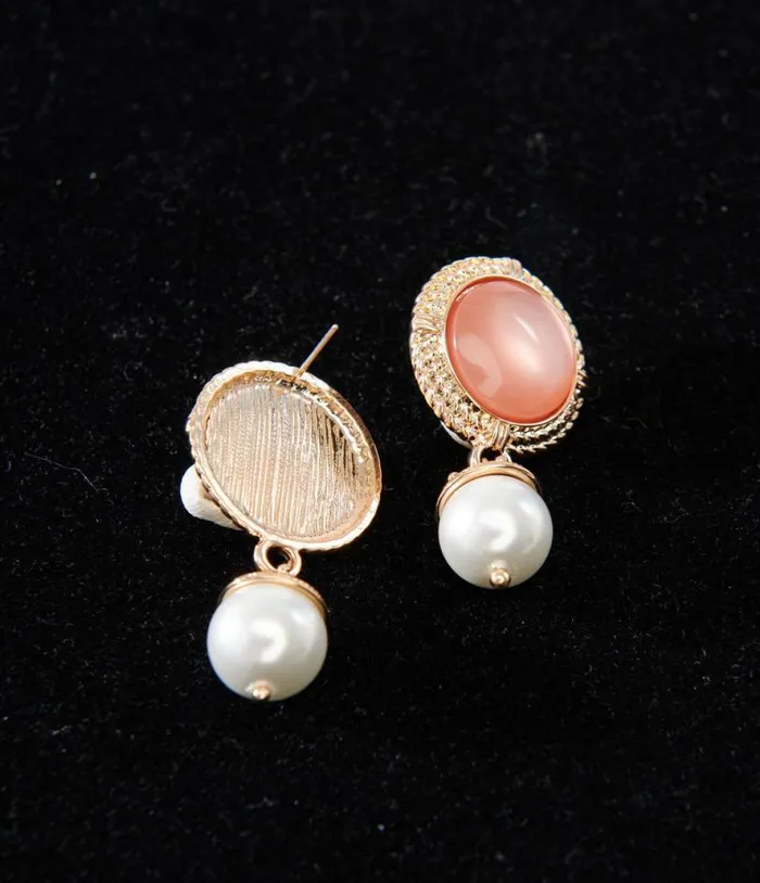 1920s Pink Pearl Art Deco Earrings Accessories Unique Vintage Earrings