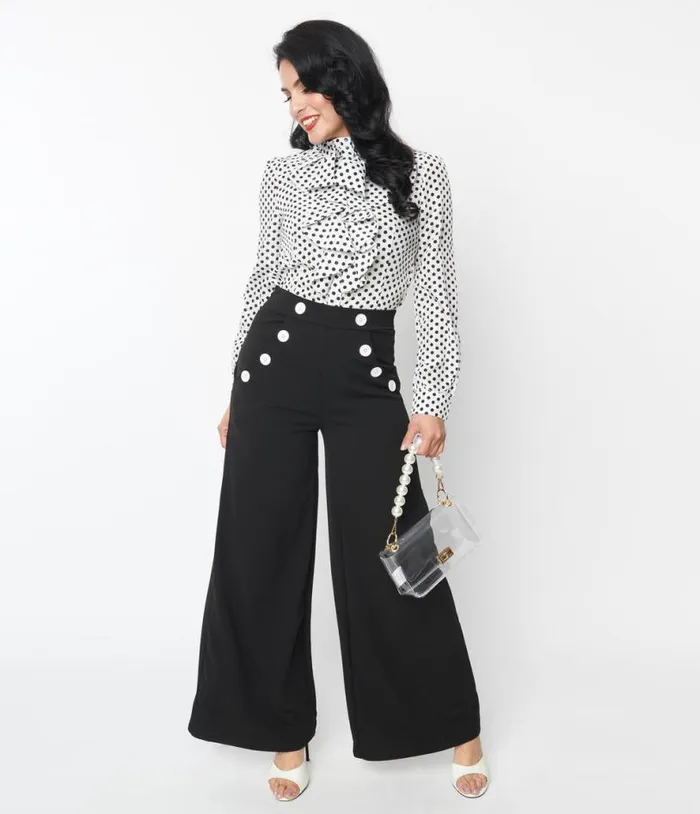 1930s Black Marlene Pants Clothing Unique Vintage Pants
