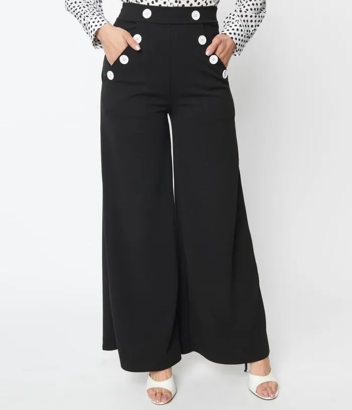 1930s Black Marlene Pants Clothing Unique Vintage Pants
