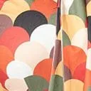 1940s Multicolor Scallop Print Ribboned Swing Dress Dresses Unique Vintage Pocket Dresses