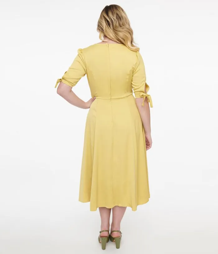 1940s Yellow Bella Swing Dress Dresses Unique Vintage Swing