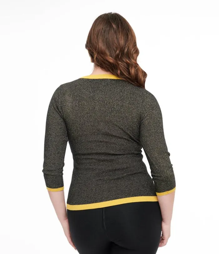 1950s Black and Gold Peacock Feather Embroidered Bookworm Cardigan Clothing Unique Vintage Sweaters and Cardigans
