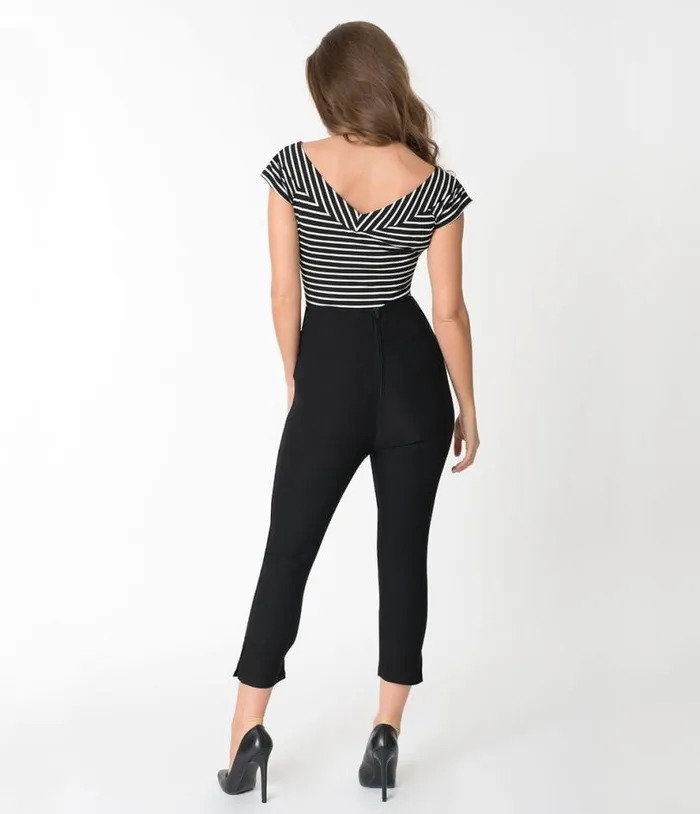 1950s Black High Waist Rachelle Capri Pants Clothing Unique Vintage Pants