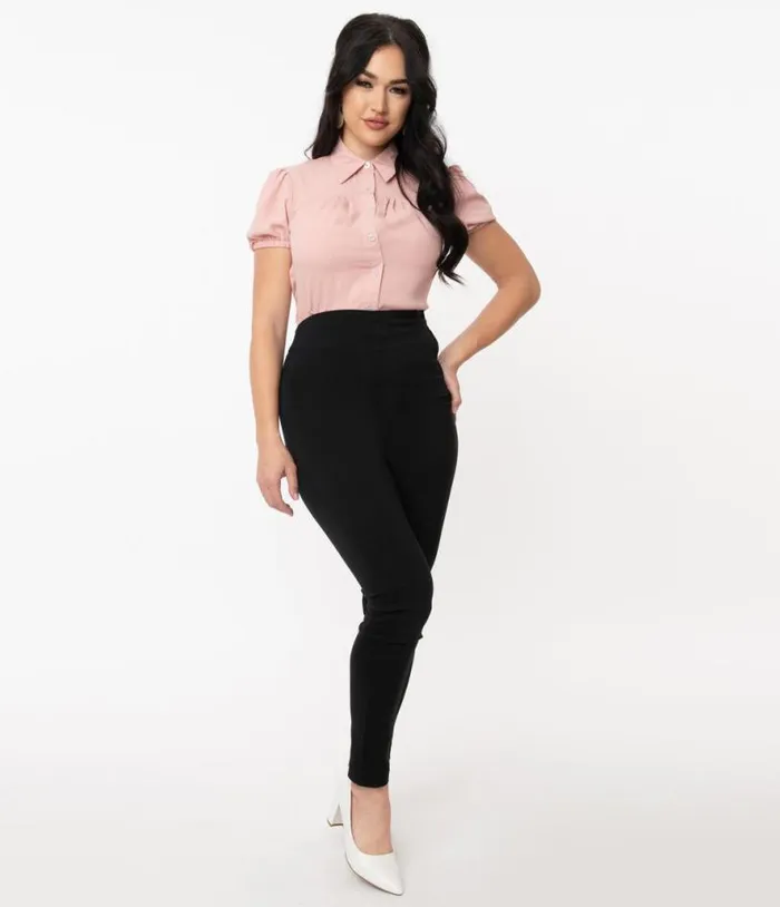 1950s Black High Waist Rizzo Cigarette Pants Clothing Unique Vintage Pants