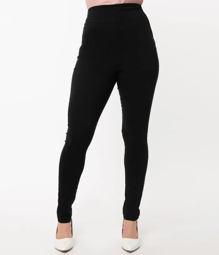 1950s Black High Waist Rizzo Cigarette Pants Clothing Unique Vintage Pants