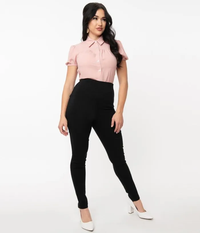1950s Black High Waist Rizzo Cigarette Pants Clothing Unique Vintage Pants