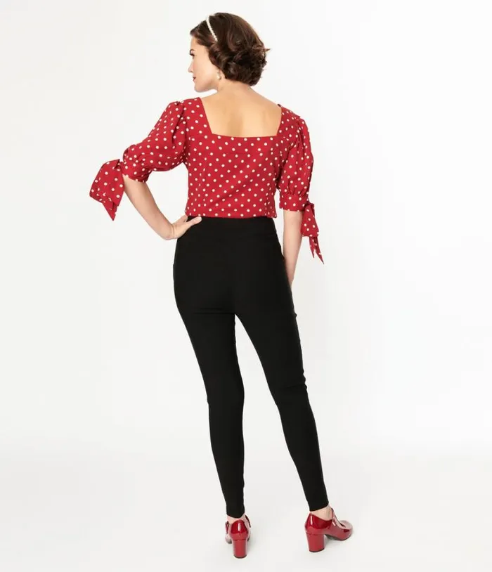 1950s Black High Waisted Cigarette Pants Clothing Unique Vintage Pants