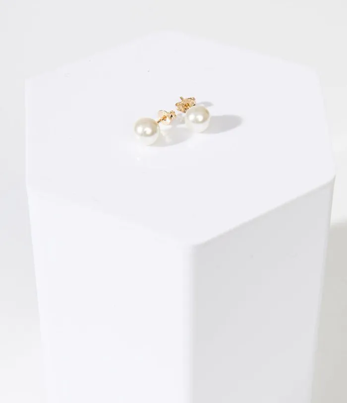 1950s Classic Pearl Stud Earrings Accessories Unique Vintage Earrings