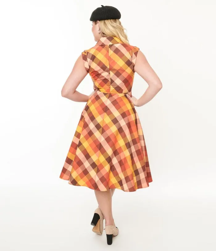 1950s Fall Madras Plaid Shirt Dress Dresses Unique Vintage Pocket Dresses