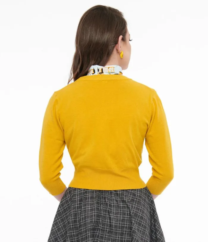 1950s Mustard Cardigan Clothing Unique Vintage Sweaters and Cardigans