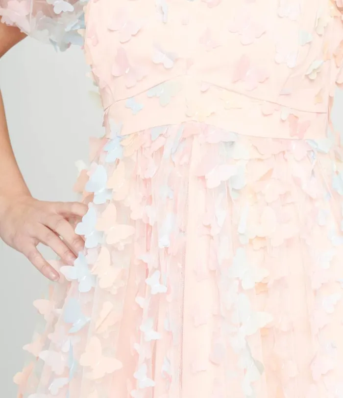 1950s Pastel Rainbow Butterfly Babydoll Dress DressesPlus Unique Vintage Babydoll