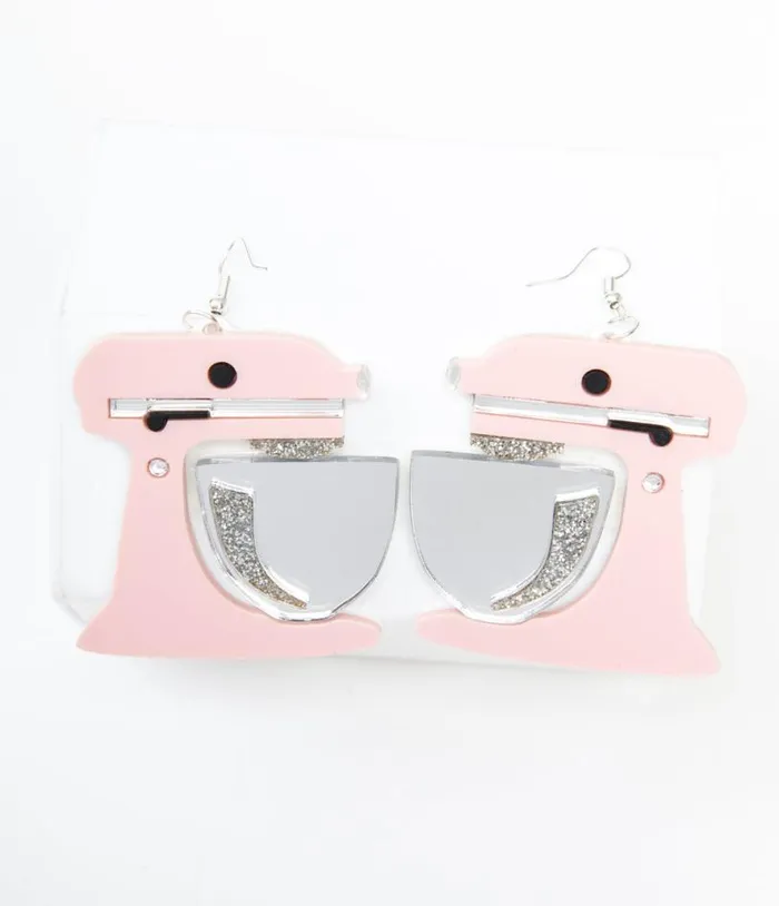 1950s Pink Kitchenaid Mixer Earrings Accessories Unique Vintage Earrings