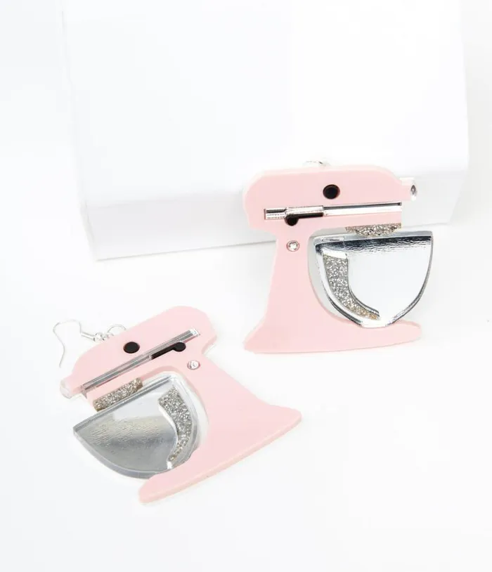 1950s Pink Kitchenaid Mixer Earrings Accessories Unique Vintage Earrings