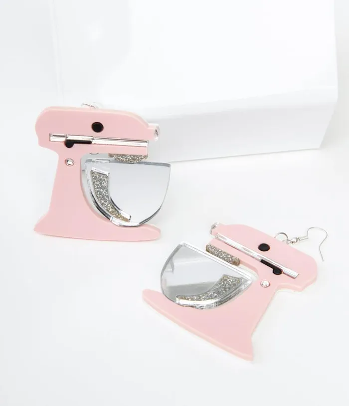 1950s Pink Kitchenaid Mixer Earrings Accessories Unique Vintage Earrings