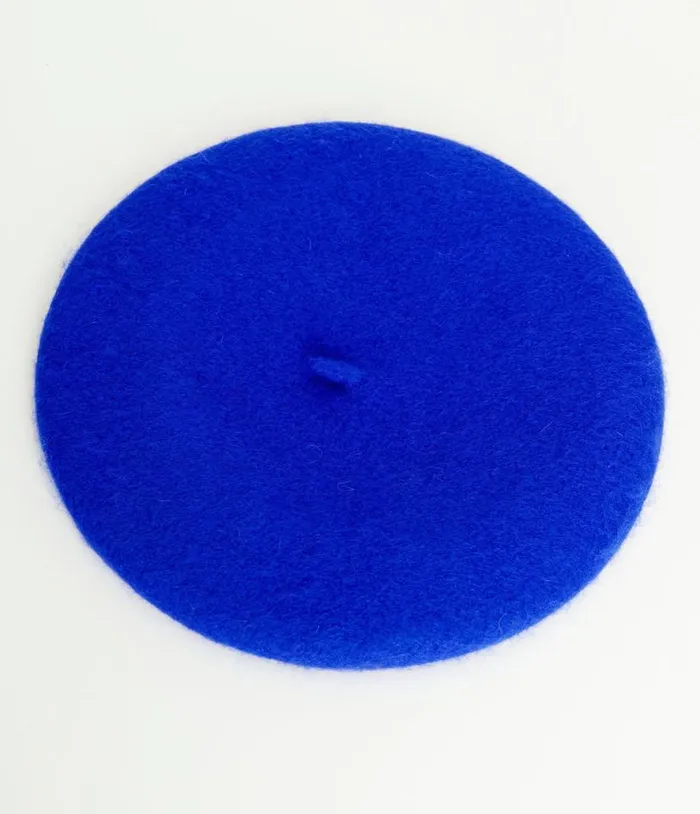 1960s Cobalt Blue Wool Beret Accessories Unique Vintage Berets