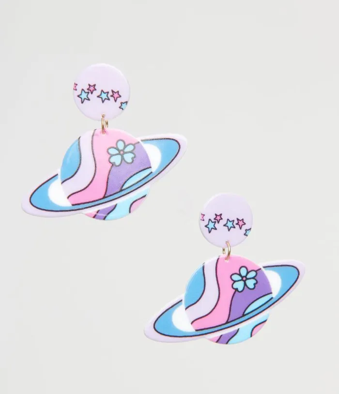 1960s Pastel Saturn Earrings Accessories Unique Vintage Earrings