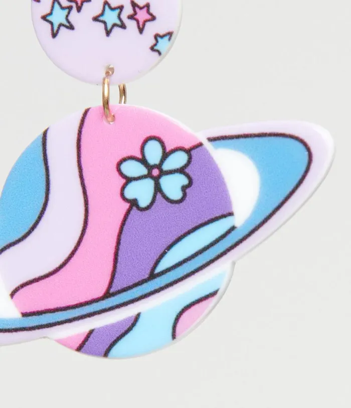 1960s Pastel Saturn Earrings Accessories Unique Vintage Earrings