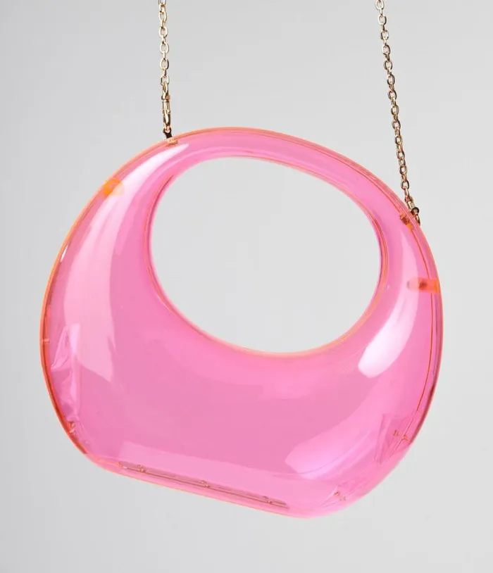1960s Pink Transparent Bess Crossbody Evening Bag Accessories Unique Vintage Novelty Bags 1960s Pink Transparent Bess Crossbody Evening Bag Accessories Unique Vintage Novelty Bags