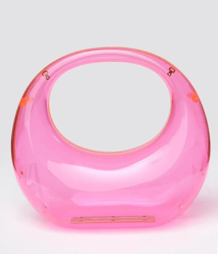 1960s Pink Transparent Bess Crossbody Evening Bag Accessories Unique Vintage Novelty Bags