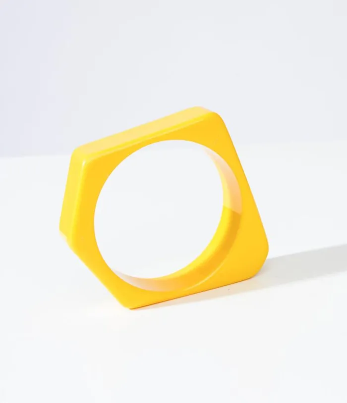1960s Yellow Acrylic Stacking Bangle Accessories Unique Vintage Bracelets