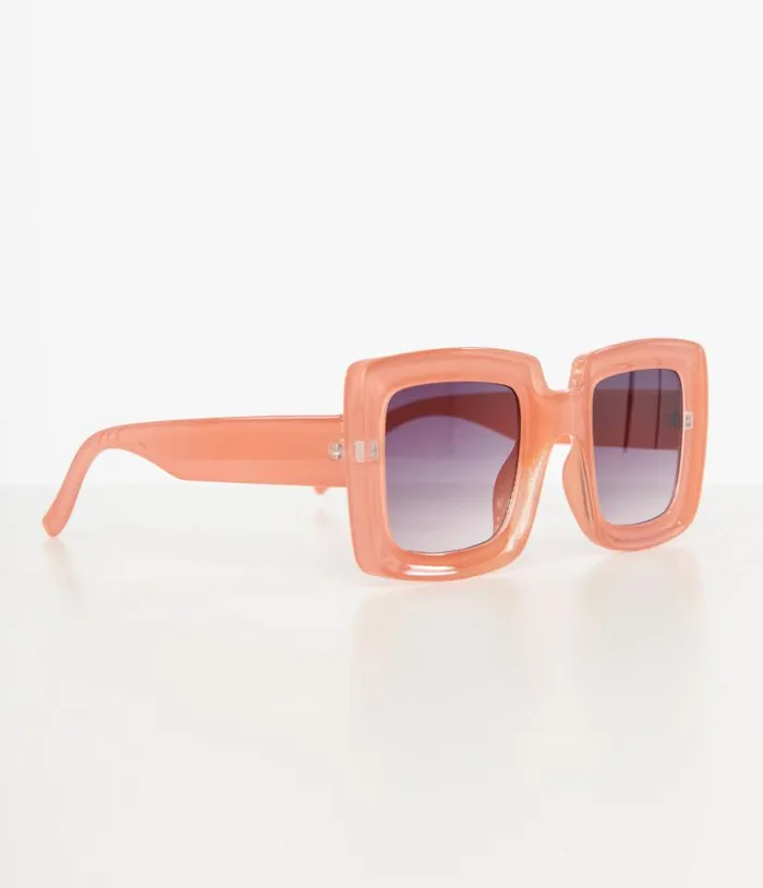 1970s Orange Square Sunglasses Accessories Unique Vintage Sunglasses