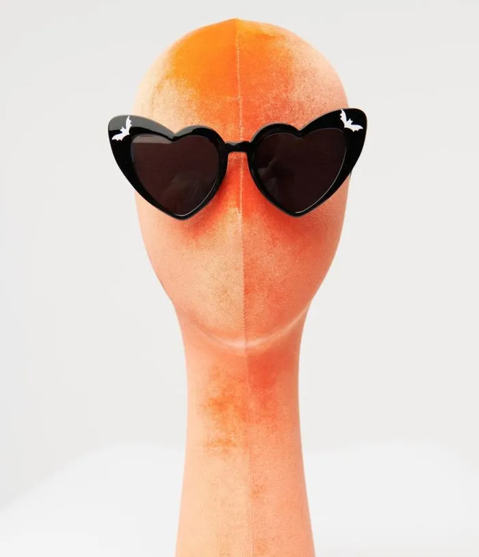 A Little Bit Batty Heart Shaped Sunglasses Accessories Unique Vintage Sunglasses