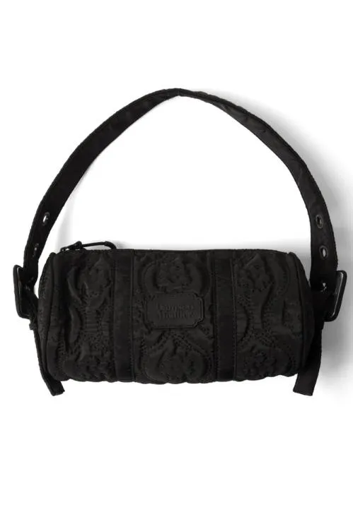 Accessories Bags Damson Madder Barrel Bag In Black Floral Stitch