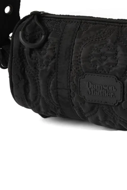 Accessories Bags Damson Madder Barrel Bag In Black Floral Stitch