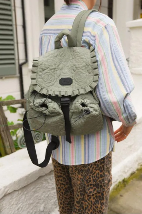 Accessories Bags Damson Madder Rose Quilted Backpack Khaki