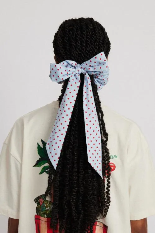 Accessories Hair Accessories Damson Madder Bow Spot Scrunchie 8211 Blue and Red Accessories Hair Accessories Damson Madder Bow Spot Scrunchie 8211 Blue and Red