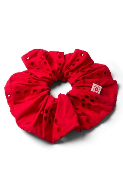 Accessories Hair Accessories Damson Madder Red Broderie Oversized Scrunchie