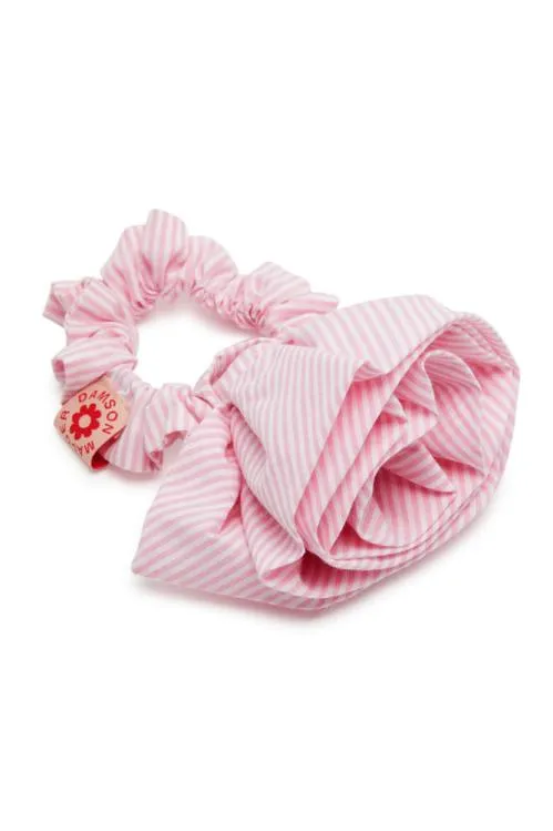 Accessories Hair Accessories Damson Madder Rosette Scrunchie In Pink Stripe Accessories Hair Accessories Damson Madder Rosette Scrunchie In Pink Stripe