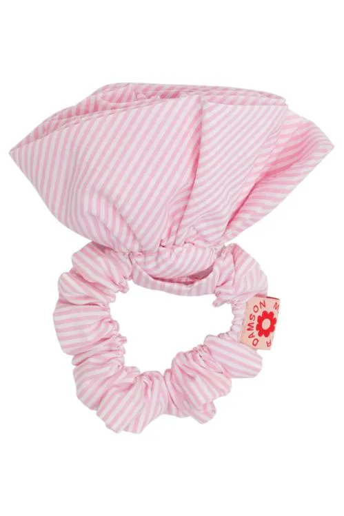 Accessories Hair Accessories Damson Madder Rosette Scrunchie In Pink Stripe