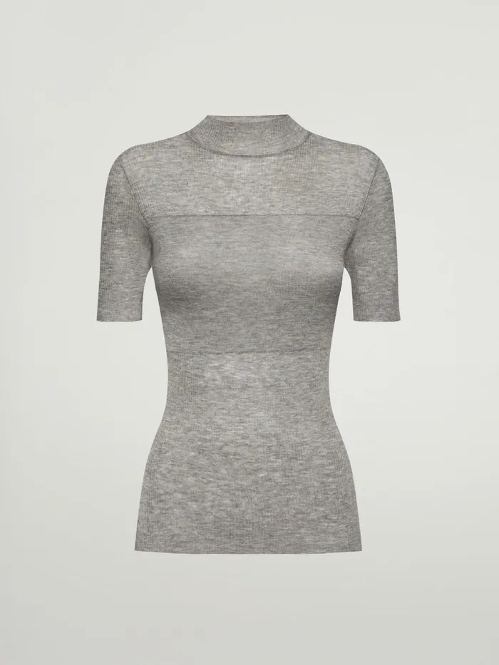 Air Wool Top Short Sleeves Greymele Women Wolford Tops
