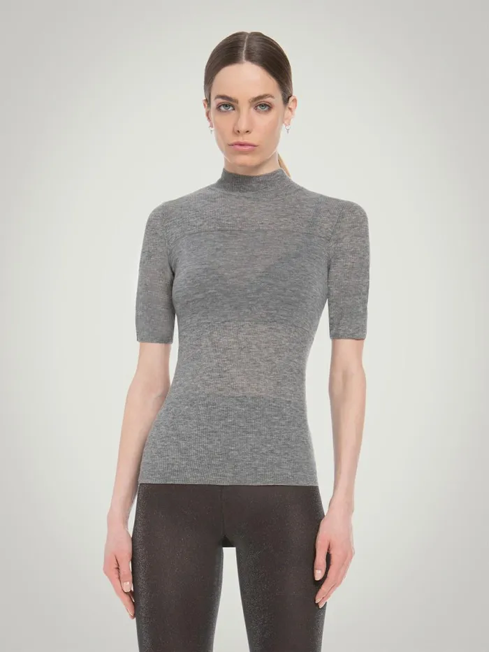 Air Wool Top Short Sleeves Greymele Women Wolford Tops