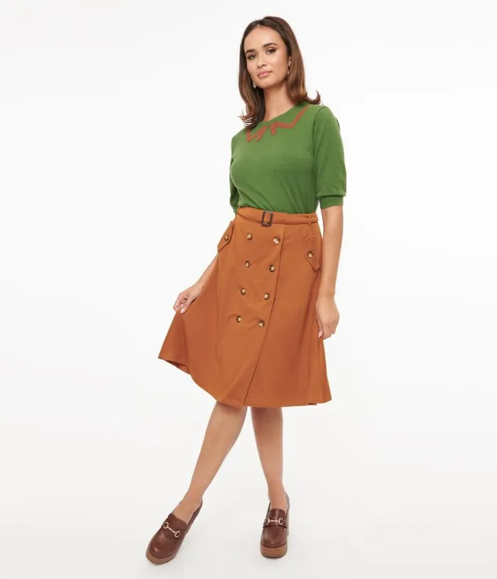 Amber Belted Midi Skirt DressesClothing Unique Vintage Skirts