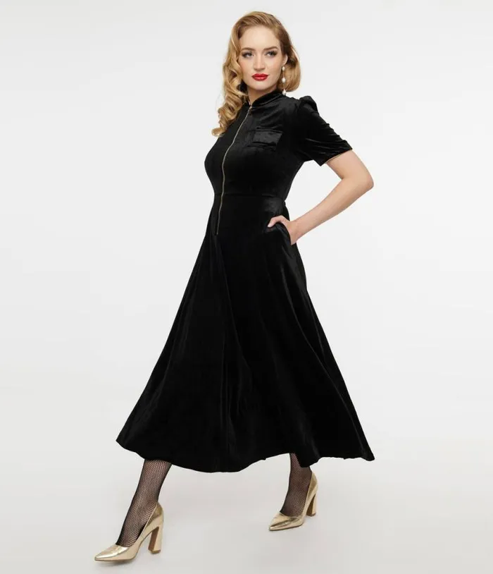 Audrey K Black Velvet Taboo Maxi Dress DressesPlus Unique Vintage Midi and Maxi Audrey K Black Velvet Taboo Maxi Dress DressesPlus Unique Vintage Midi and Maxi