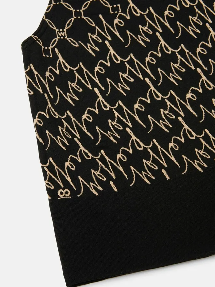 Aurora Monogram Crop Top Desertblack Women Wolford Tops